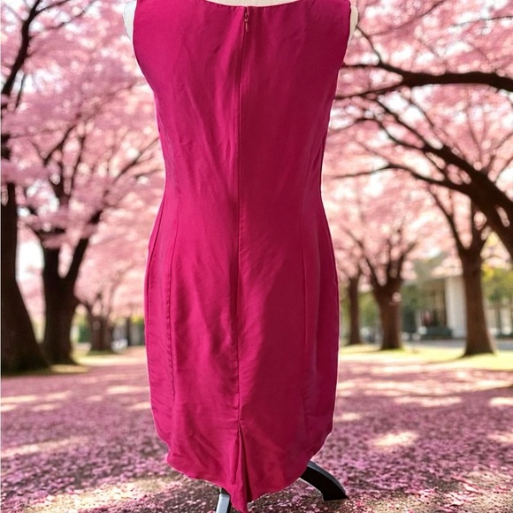Ann Taylor Red Silk Midi Dress - Picture 3 of 4